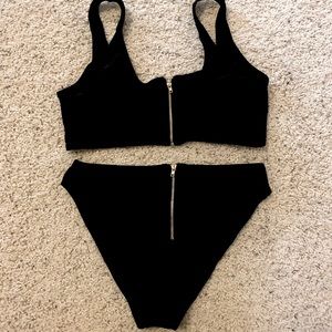 Black bikini with zipper